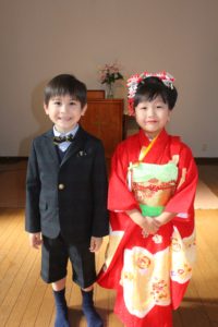 Luke and his friend dressed up for the "Bless the children" service.  Our pastor led the prayer of blessing over all the children.  